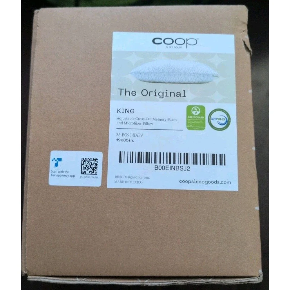 COOP Sleep Goods The Original Adjustable Pillow, King Size, 19